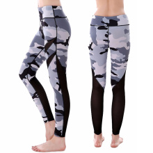 Popular no estoque camuflagem impressão mulheres finness esportes calças de malha yoga leggings